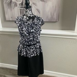 Connected Apparel Black and White Dress